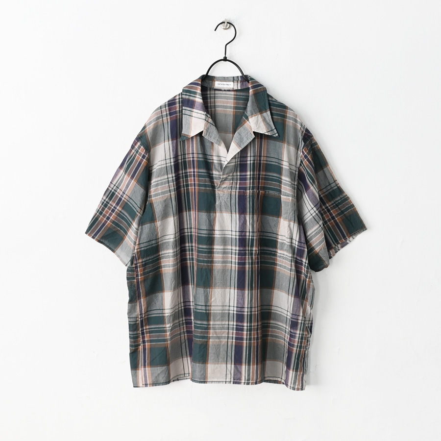 KAPTAIN SUNSHINE (キャプテンサンシャイン)　Gauze Plaid Pullover SS Shirt