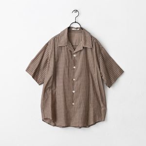 AURALEE (オーラリー)　AIRY LIGHT COTTON CHECK HALF SLEEVED SHIRT