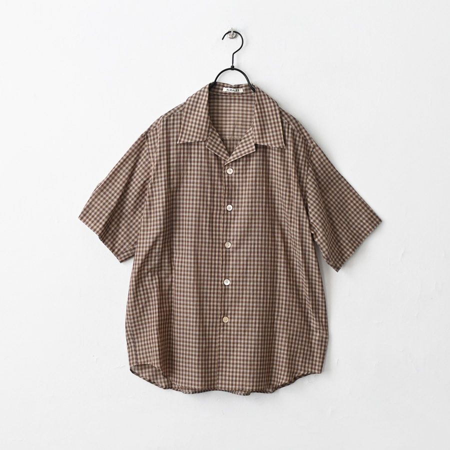AURALEE (オーラリー)　AIRY LIGHT COTTON CHECK HALF SLEEVED SHIRT